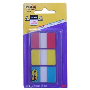 Самоклеящиеся индексы 3M Post-it 25x38 мм красно/жёлто/синие 66 шт Самоклеящиеся индексы 3M Post-it 25x38 мм красно/жёлто/синие 66 шт