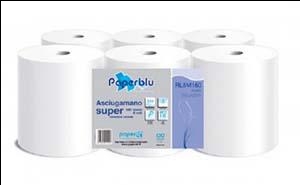 Dvieļi ruļļos Super 180,  2 slāņu,  180m Paperblue