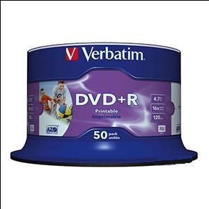 DVD+R 120min/4.7Gb/16 (cake)50 printable Verbatim