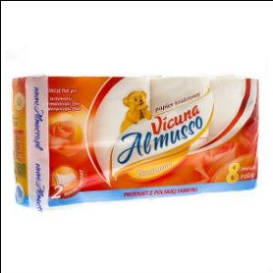 Tualetes papīrs Almusso Vicuna Economic 8 ruļļi 2 slāņi Tualetes papīrs Almusso Vicuna Economic 8 ruļļi 2 slāņi