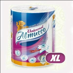 Бумажные полотенца Almusso Universal, белые, 2 слоя, 1 рулон, 30м