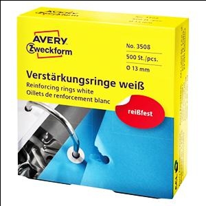 Uzlīmes apaļas 13mm 500gab. PP baltas Avery