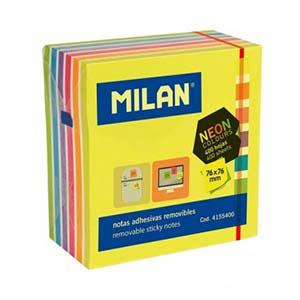 Līmlapiņas 76x76mm, 400 lap. 6 neona krāsas Milan Līmlapiņas 76x76mm, 400 lap. 6 neona krāsas Milan