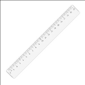 Lineāls 20cm,  caurspīdīgs