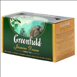 GREENFIELD Jasmine Dream zaļā tēja 25x2g GREENFIELD Jasmine Dream zaļā tēja 25x2g