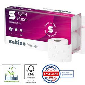 Туалетная бумага Satino prestige 3 слоя, 8 рулонов 27, 5м