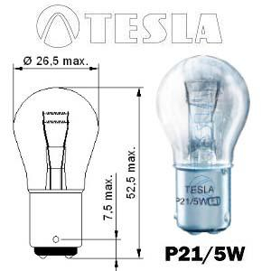 Auto spuldze P21/5W 12V BAY15d halogēna TESLA