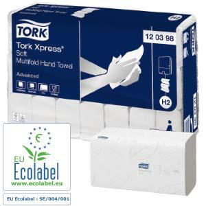 Dvieļi-salvetes TORK Advanced Soft H2,  2 slāņi,  180 salvetes