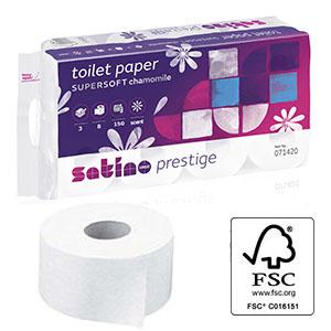 Tualetes papīrs WEPA Supersoft chamomile 3 kārtu, 21m, 8 ruļļi Tualetes papīrs WEPA Supersoft chamomile 3 kārtu, 21m, 8 ruļļi