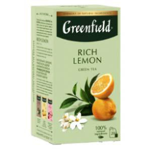 Чай зеленый GREENFIELD Rich Lemon 20х1,7г.