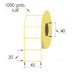 Termo uzlīmes 45x30mm d40 1000uzl rul Termo uzlīmes 45x30mm d40 1000uzl rul