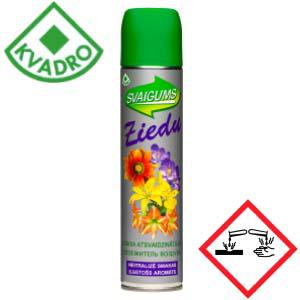SVAIGUMS gaisa atsvaidzinātājs, ziedu aromāts, 300ml KVADRO SVAIGUMS gaisa atsvaidzinātājs, ziedu aromāts, 300ml KVADRO