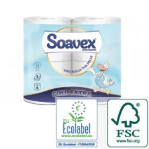 Tualetes papīrs SOAVEX Gold Extra, 3 slāņi, 42m, 4 ruļļi Tualetes papīrs SOAVEX Gold Extra, 3 slāņi, 42m, 4 ruļļi