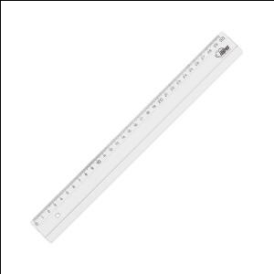Lineāls 30cm,  caurspīdīgs Forpus