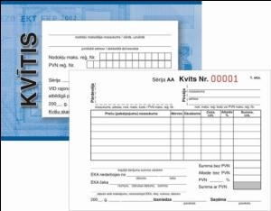 Darījuma kvīts A6 ar Nr.,  3-kārt. 25 kompl.