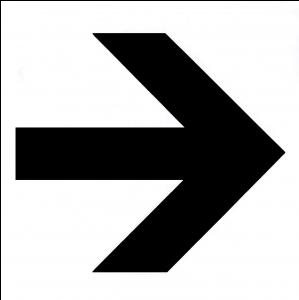 Наклейка (знак) &quot;Стрелка на право&quot; 114ммx114мм