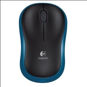 Мышь оптическая, беспроводная m185, черный/синий Logitech