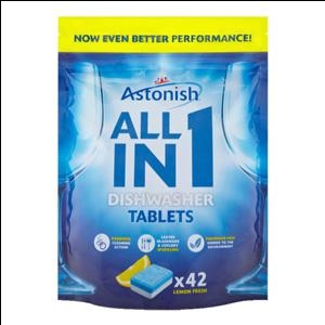 ASTONISH ALL in 1 tabletes trauku mazgājamām mašīnām, 42gab. ASTONISH ALL in 1 tabletes trauku mazgājamām mašīnām, 42gab.