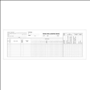 Darba laika uzskaites tabula 1 loksne,  1/2 no A3