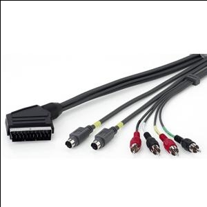 Kabelis VIDEO SCART/2xAV, SVGA 2m. Ednet