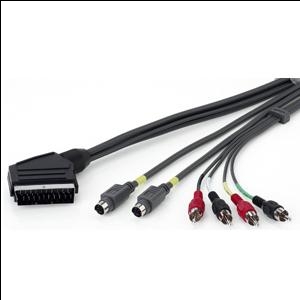 Кабель VIDEO SCART/2xAV/SVGA, 2m, Ednet EDN84091