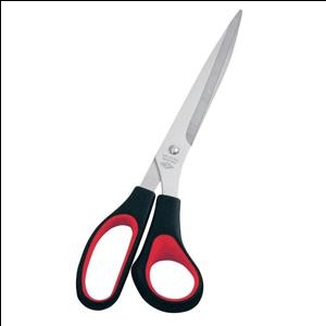 Šķēres 25.5cm,  sarkani gumijoti rokturi,  Wedo