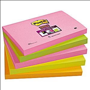 Līmlapiņas 76x127mm/90l. asorti 5gab Super Sticky Post-it 3M