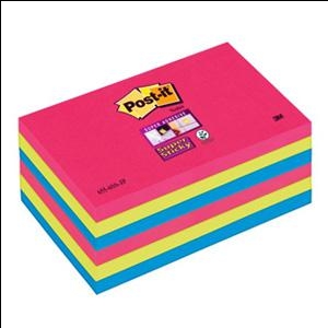 Стикеры 3M Post-it Super Sticky 76x127mm/90 листов BORA BORA, неоновые цвета, 6 штук