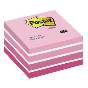 Līmlapiņu kubs 3M Post-it 76x76mm/450lap. pasteļrozā krāsās