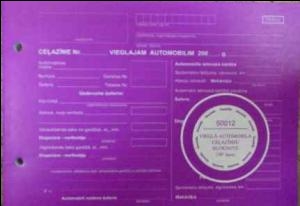 Ceļazīme vieglajam automobilim,  100 lapas